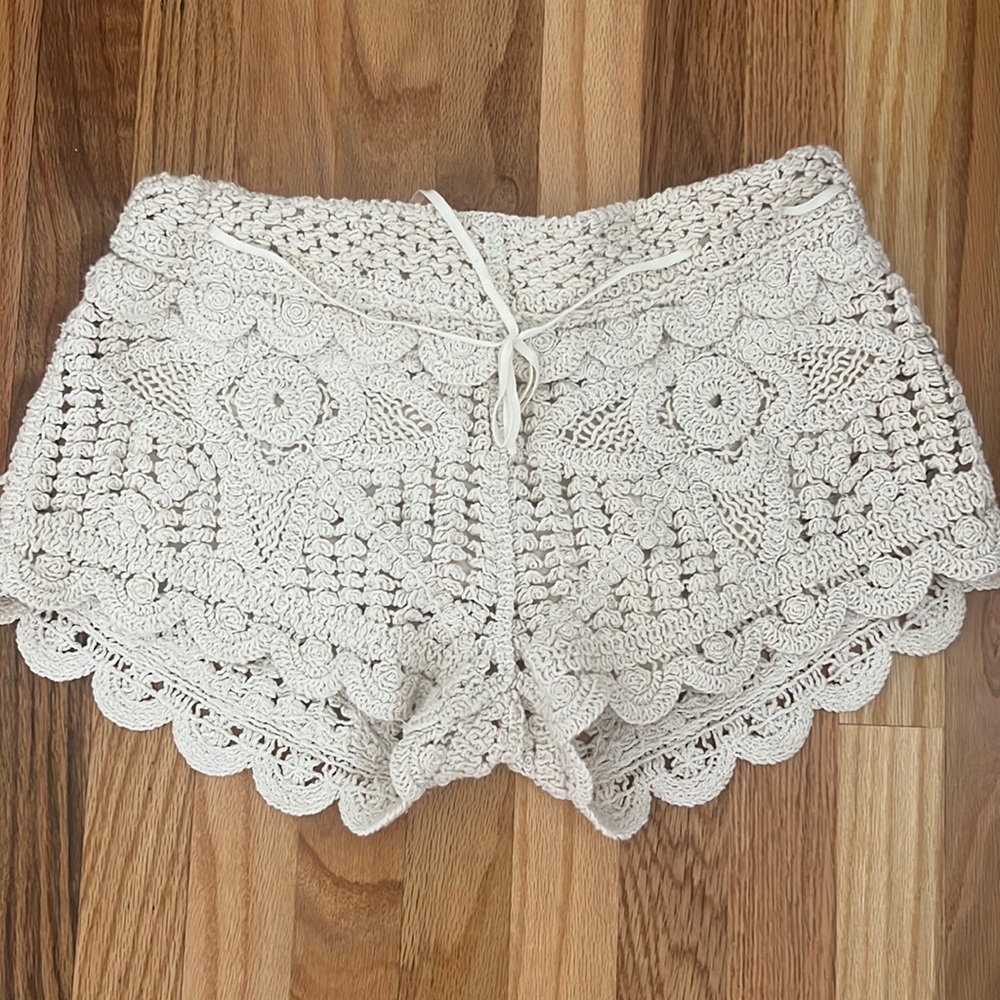 Surf gypsy boho crochet shorts